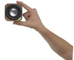 Pictured is the Vers 1Q, a 3" x 3" x 3" speaker that is getting rave reviews from Kickstarter backers